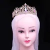 Kmvexo Baroque AB Color Tiara Crown for Wedding Birthday Party Heaer Jewelry Queen Bridal Bride Crystal Crown Hair Accessories 240102