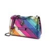 Kurt Geiger borsa a forma di cuore Borsa di design di lusso in pelle London Donna Uomo KG RAINBOW Borsa a tracolla con insegna in metallo pochette pochette borsa a tracolla con catena