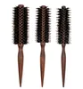 Anti Static Boar Bristle Straight Twill Brush Hairdressing Round Wooden Hair Brush Comb For Curly Hair5607745