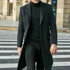 Trenchs de hommes Automne Hiver Mode Vestes Homme Chaud Long Manteau Coupe-Vent Mâle Survêtement Pardessus Britannique Slim Veste Hommes Vêtements