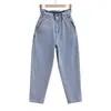 Women's Jeans Baggy For Women Elastic High Waist Y2k Streetwear Vintage Solid Losse Summer Cargo Wide Pants