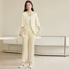 Women's Two Piece Pants UNXX Formal Uniform Designs Pantsuits With Jackets Coat Women Business Work Wear Professional Elegant Office Blazers