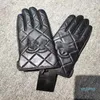 Gants en peau de mouton pour hommes, Cape de styliste, gants noirs, chauds d'hiver, en peluche, classiques à la mode