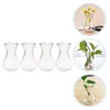 Vases 4pcs Desktop Glass Planter Hyacinth Vase Plants Terrarium For Home Office Decoration