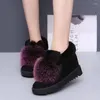 Sapatos de vestido Moda Outono Inverno Algodão Flat Fluffy Chinelos Orelha Home Indoor Fur Mulheres Bonito Quente Plus Plush ZJ267