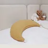 Ins mignon bébé oreiller pour bornSoild couleur lune oreiller décoratif coton coussin enfants enfants berceau lit oreillers infantile 240102