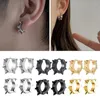 Pendientes de aro 1 par Punk círculo redondo de acero inoxidable para hombres mujeres no se descolora Clip Hip Hop joyería masculina