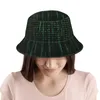 Berets Matrix Code Geek Linux Bucket Chapéu para Mulheres Homens Estudantes Dobrável Bob Pesca Chapéus Panamá Cap Outono