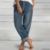 Frauen Jeans 2024 Hohe Taille Mom Breite Bein Hosen Mode Vintage Blau Gerade Oversize Overalls Lose Damen