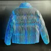 Fashion Designers Deliver Monsters Palm Fiber gold light refractions Optic Down Jacket Angels Men Women LED Lighting Fluorescent Down Jackets Filled Coat