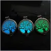 Hänghalsband 3 färger Tree of Life Aromaterapi Essential Oil Diffuser Halsband Öppningsbart skåp med påfyllningskuddar Diy Hip Hop Jewe Dht7a