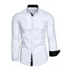 Men's Casual Shirts Men Shirt Turn-down Collar Single-breasted Long Sleeve Warm Cardigan Slim Fit Formal Business Style Office
