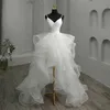 Nowy krótki z przodu długi tył gotycki biały suknia ślubna 2024 Strapy spaghetti Deep V szyja wysoka niska tiulowe małże sukienki imprezowe Vestidos de novia
