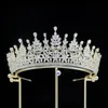 Frauen Kronen für Bräute Luxus Zirkonia Braut Tiaras Diadem Kopfschmuck Prom Haarschmuck Hochzeit Haarschmuck 240102