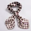 Scarves 2pcs/Mix Color Choice Khaki Dot Women Small Square Headband Winter Brand Casual Silk Scarf Black Summer Ribbon