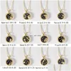 Pendant Necklaces Women Necklace 12 Zodiac Sign Coin Gold Chain Aries Taurus Scorpio Pendants Charm Star Choker Astrology Necklaces Fa Dhguw