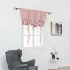 Curtain 1PC Roman Beige Tie Up Curtains For Kids Room Small Windows Thermal Insulated Window Shades Bathroom Kitchen Rod