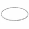 Pendentifs Andara 925 collier en argent Sterling Zircon chaîne femmes mode Simple fiançailles mariage charme bijoux 4mm 45 cm