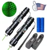 2x High Power Astronamy 10 Mile Green Laser Pen Pointer 5mw 532nm Kat Speelgoed Militaire Krachtige Laser Pen Focus aanpassen 18650 Batterij C4923437