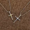 Necklaces Women gold X Designer small Pendant Cross Necklace ed Cable luxury Jewelry Fashion Hip-hop diamond Pendants 925 Sil248I