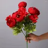 Decorative Flowers Faux Silk Peonies Bouquet High-quality European Style Artificial Peony Bouquets For Diy Art Craft Wedding Home Decoration