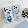 vlinder roos bloem zachte tpu hoesjes voor iphone 15 plus 14 pro max 13 12 11 mode transparant helder siliconen mannen vrouwen schokbestendig mobiele telefoon achterkant coque huid