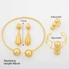 Ensemble de bijoux plaqué or 18 carats de luxe, boucles d'oreilles en perles rondes, collier africain de Dubaï, boucles d'oreilles pendantes, bijoux italiens à la mode, cadeau 240102