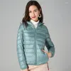 Feminino para baixo 2024 inverno com capuz quente pato branco casaco feminino básico parkas portátil outwear feminino ultraleve jaqueta fina outono