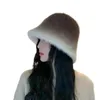 Autumn and Winter Color-changing Rabbit Hair Basin Hat Show Face Small Outdoor Travel Warm Ladies Fashion Bucket Hat 231229