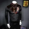 Heren T-shirts Herfst Winter Mannen Fluwelen Shirt Tops Mannelijke Slim Fit Coltrui T-shirts Lange Mouw Tee M-4XL Royal