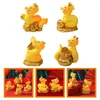 Décorations de jardin 4 pcs 2024 Année Dragon Ornements Figurine chinoise Bibelots en résine