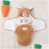 Blankets Swaddling Ddling Soft Born Baby Slee Bags With Ears Autumn Winter Thick Wrap For Babies Warm Sleep Sack 0 6 Month 231215 Otzgf