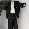 Gold and silver shiny men's glitter stage costumes modern men's oversized fashionable baseball jackets unusual clothing 240102