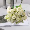 Flores Decorativas Ramas De Flores De Plástico Estilo Coreano Exquisito Ramo De Rosas Artificiales para La Decoración De La Boda En Casa 10 Tenedores Ramo De Simulación