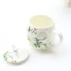 Mugs Bone China Coffee Cup Spoon Set 400ml Luxury Ceramic Mug Top-grade Porcelain Tea Cafe Party Drinkware