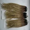 امتدادات شعر حلقة صغيرة مع خرز 300G 1GS 300S OMBRE HAIR Brazilian T1B613 Brazilian Kinky Curly Micro Ring Curly Hair Exte375370