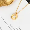 Colliers pendants NBNB Style simple Collier ovale pour femmes bijoux bijoux Girls Trendy Clicule Chaîne Fashion Femme Cadeau