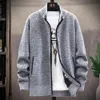 Męska kurtka sweter zimowy płaszcz kardiganowy stojak na stojak na stojak na kolor ciepły 240102