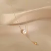 Anhänger Halsketten ALLME Chic Einzelne Süßwasserperle Für Frauen 14 Karat Reales Gold Überzogene Kupfer Choker Großhandel Pendientes