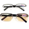 Sonnenbrille HD Lesebrille Kristallglas Presbyopie 2024 Rahmenlos Braun Mode 0 bis 4,0 Auge für Männer