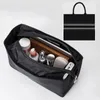 Storage Bag Black Zipper Cosmetic Bag Book Tote Large Nylon Bag Liner Waterproof Make up Toiletries Toolkit Organizer Insert Bag240102
