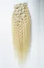 Blonde Hair kinky Straight clip in extensions 120g coarse yaki clip in human hair extensions 10pcsLot yaki clip in extensions6991438