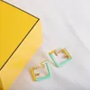 Alloy Material Earrings, Fashionable and Exquisite Small and Elegant Women's Trendy Design Square Rose Gold