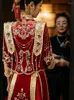 民族服伝統的な中国の結婚式のスーツロン付き衣服ガウン花嫁xiuheとハイラグジュアリースタイルのドレスガール