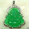 CHINESE GROENE JADE ZILVEREN BOEDHA HANGER KETTING200d