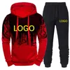 Survêtements pour hommes Logo personnalisé Survêtement Marque Mode Printemps Automne Causal Sweat-shirt Pantalon 2pcs Ensembles Concevez votre costume de sport masculin