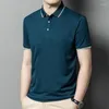 Men's Polos Summer Polo Shirts Hig Hquality Short Sleeve Solid Color Business Casual Simple Slim Fit Man T-shirts Male Tees