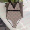 Sexy Backless One Piece Swimwear Push Up Padded Swimwear Letter Print Crossed Sling Bikinis Summer Vacation Hot Spring Bathing Suit