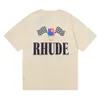 Rhude T-shirt Summer Designer T Shirt Men T Shirts Tops Luxury Letter Print Shirt Mens Women Clothing Short Sleeved S-XL TSHIRTS FAHIONS Märken 87