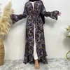 Abbigliamento etnico Donna Musulmana Abito lungo Abito ampio Stampa casual Maxi Vestito estivo 2024 Primavera Donna Imprime Marbre Abiti turchi